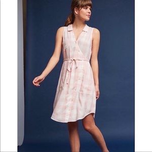 11.1 TYLHO via Anthropologie Pink Gingham Dress Sz L